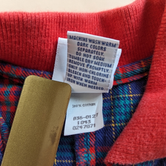 Vintage OshKosh USA Romper Overalls Blue Red Plaid Size 18 Months Made in USA - Picture 8 of 11